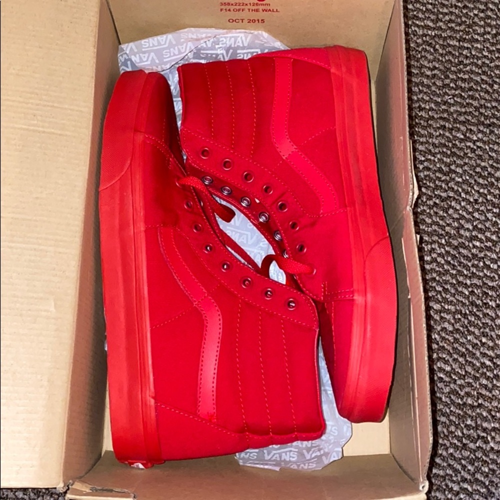 All Red Vans Size 11